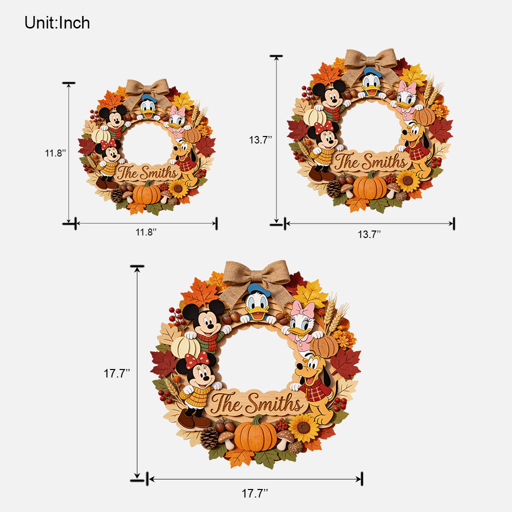 Hello Fall - Personalized Mouse Custom Shaped Wood Sign