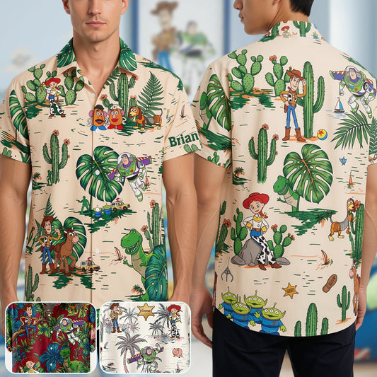 Tropical Cartoon Toy Friends - Personalized Movie For Kids Hawaiian Shirt