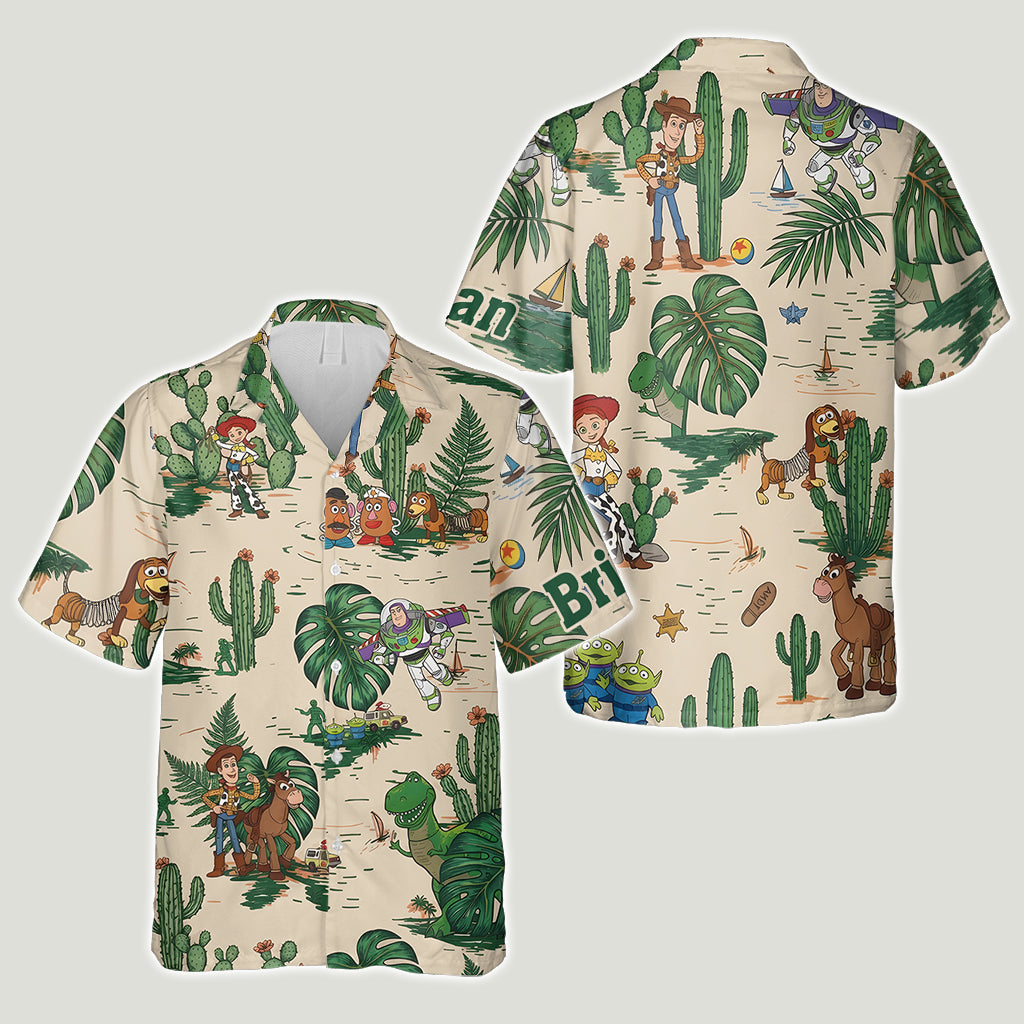 Tropical Cartoon Toy Friends - Personalized Movie For Kids Hawaiian Shirt