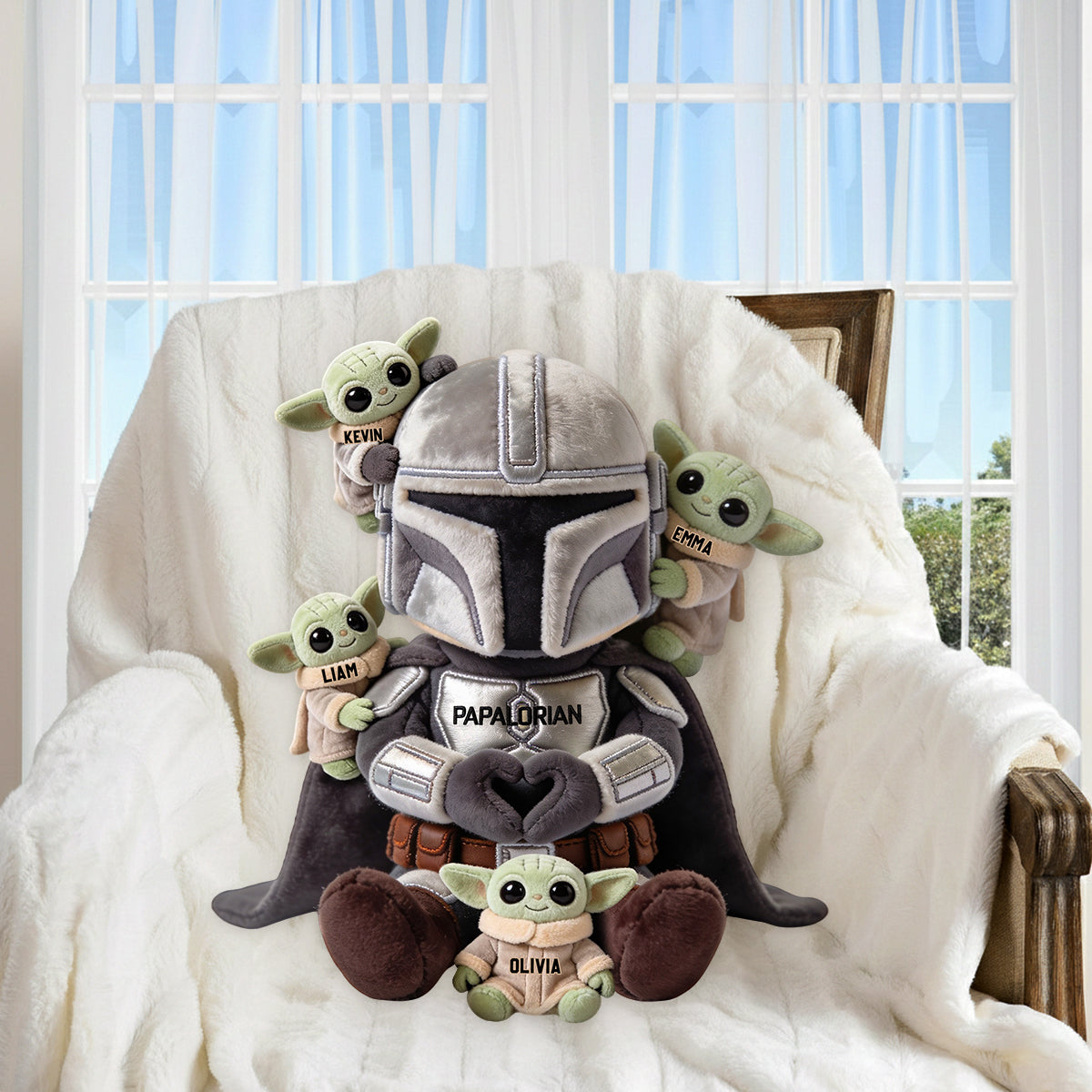 Papalorian This Is The Way - Personalized The Force Premium Faux Fur Pillow