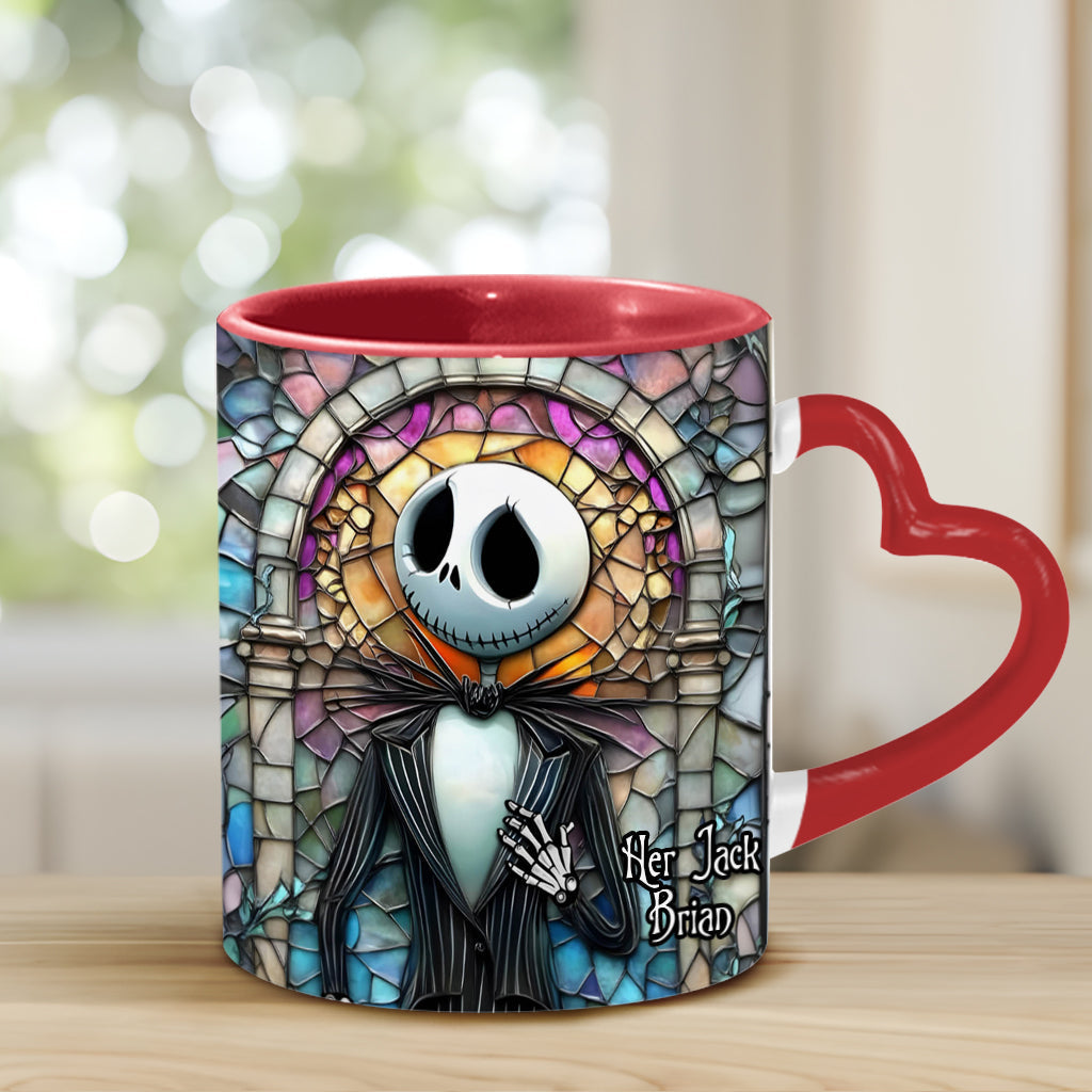 Her Jack His Sally - Personalized Nightmare Heart Handle Mug