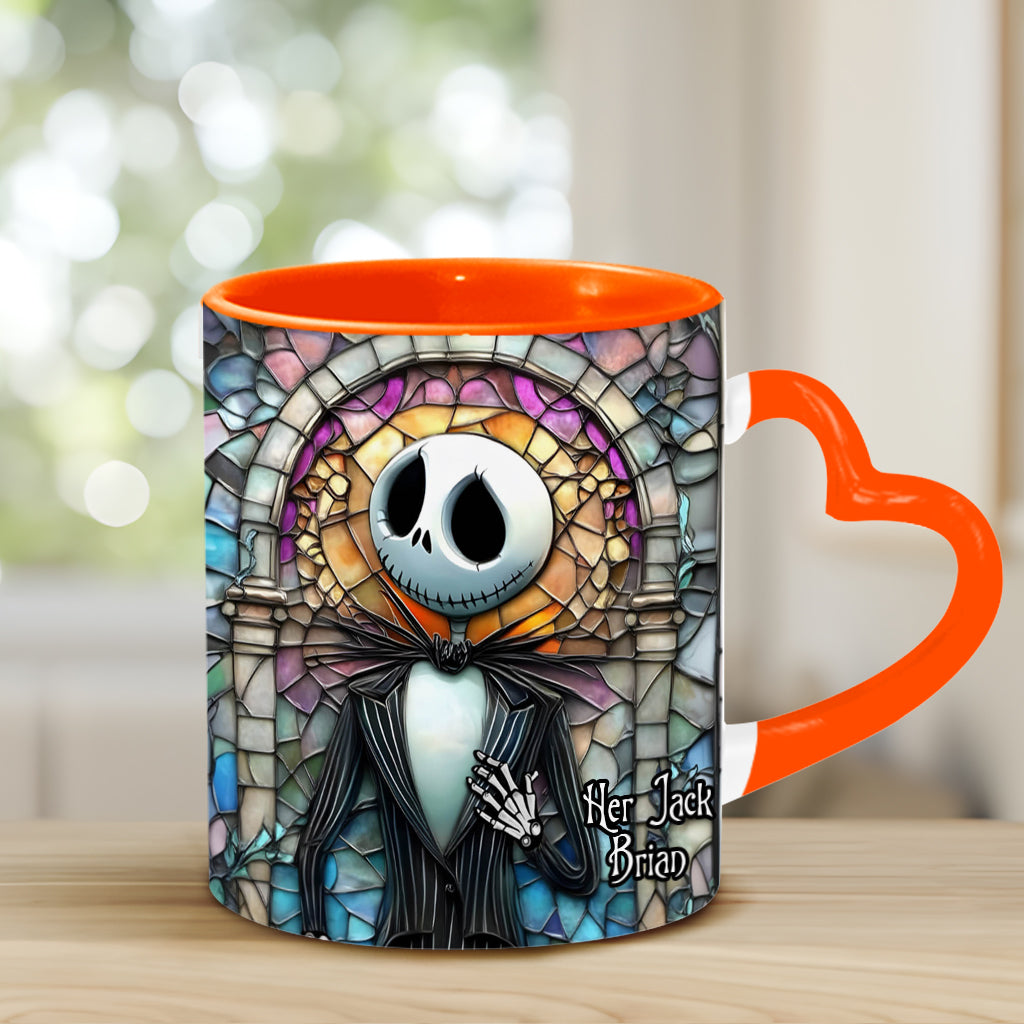 Her Jack His Sally - Personalized Nightmare Heart Handle Mug