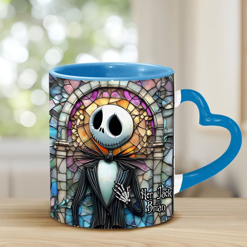 Her Jack His Sally - Personalized Nightmare Heart Handle Mug