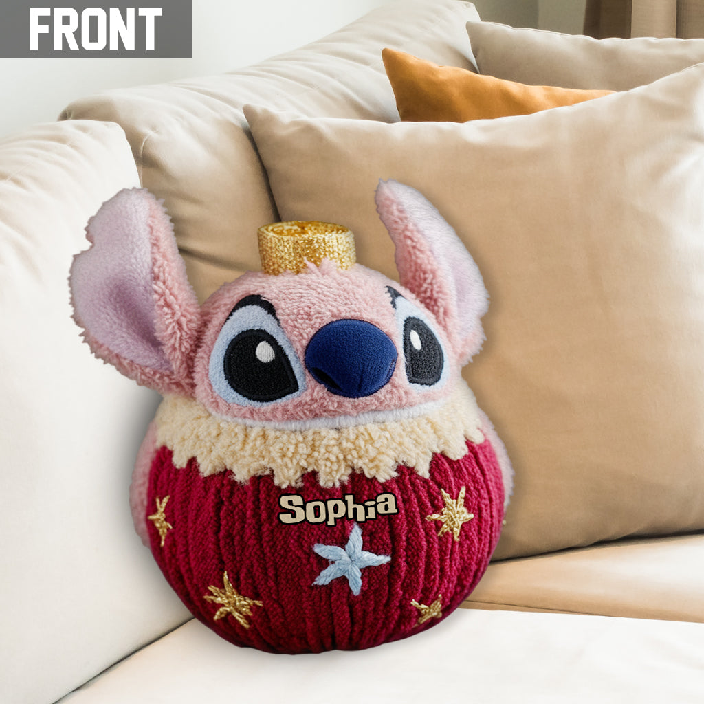 Ohana Friends And Christmas Ornament Gift - Personalized Ohana Shaped Pillow