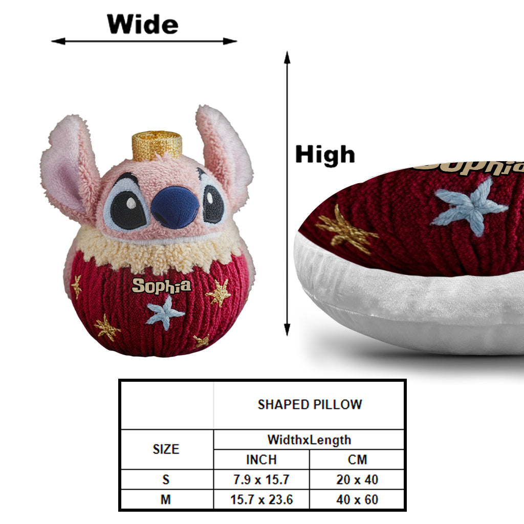 Ohana Friends And Christmas Ornament Gift - Personalized Ohana Shaped Pillow