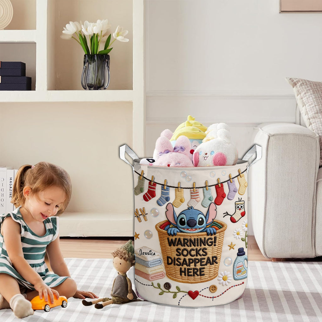 Socks Disappear Here - Personalized Ohana Storage Basket