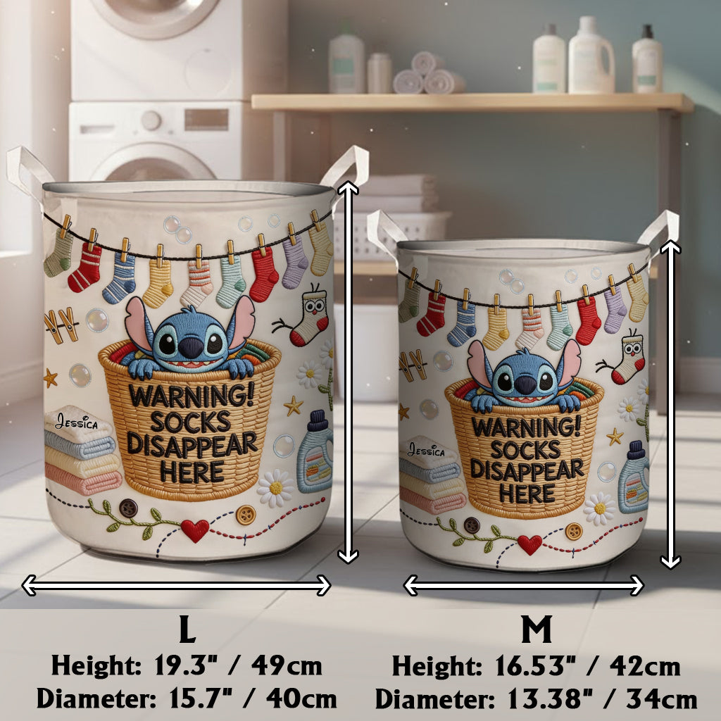 Socks Disappear Here - Personalized Ohana Storage Basket