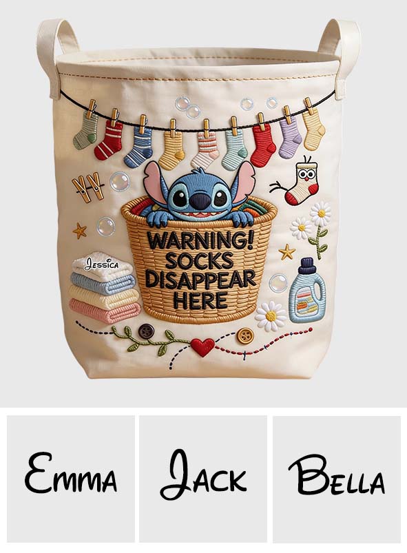 Socks Disappear Here - Personalized Ohana Storage Basket