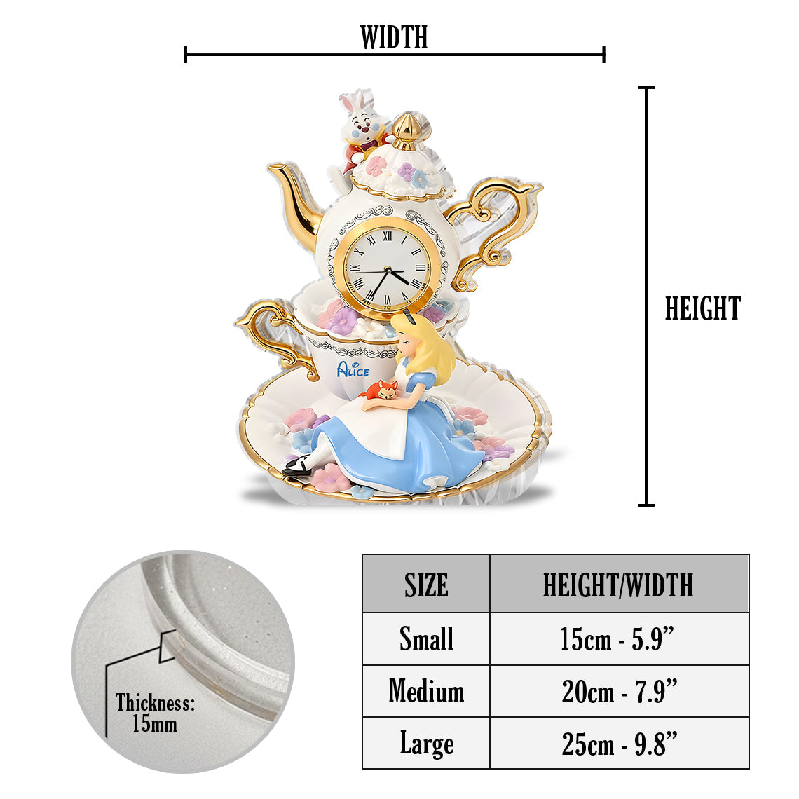 Girl In Magical Land 75th Anniversary - Personalized Mouse Desk Clock Plaque