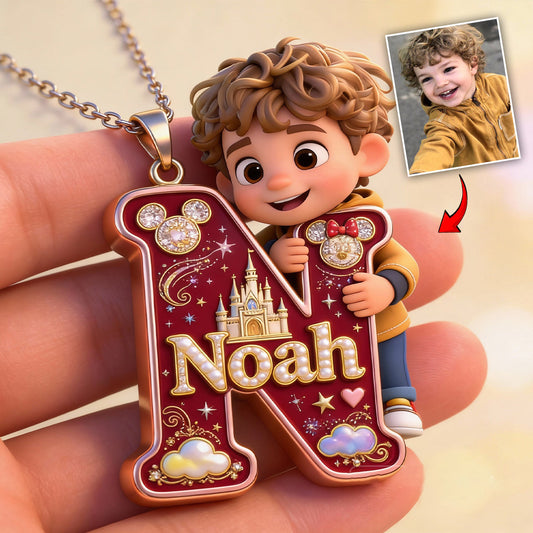 Magical Letter - Personalized Mouse Shaped Metal Pendant Necklace
