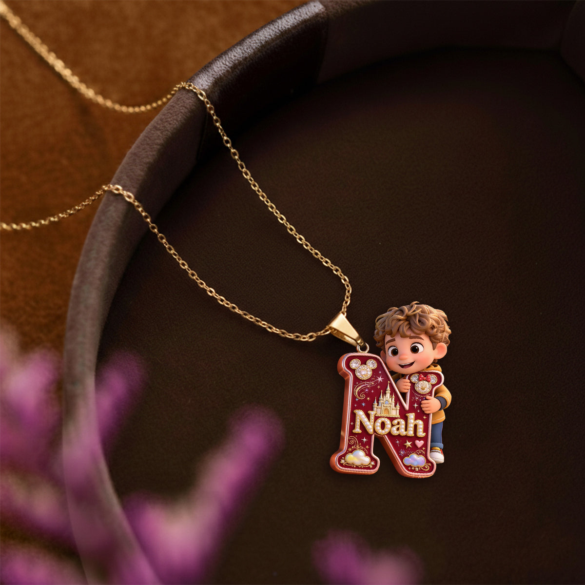 Magical Letter - Personalized Mouse Shaped Metal Pendant Necklace