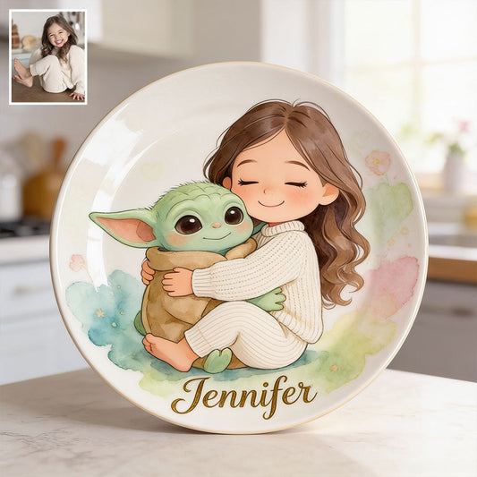 Green Friends - Personalized The Force Ceramic Round Plate