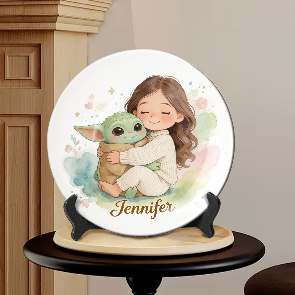 Green Friends - Personalized The Force Ceramic Round Plate