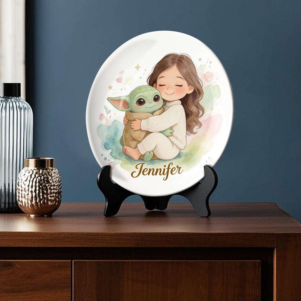 Green Friends - Personalized The Force Ceramic Round Plate