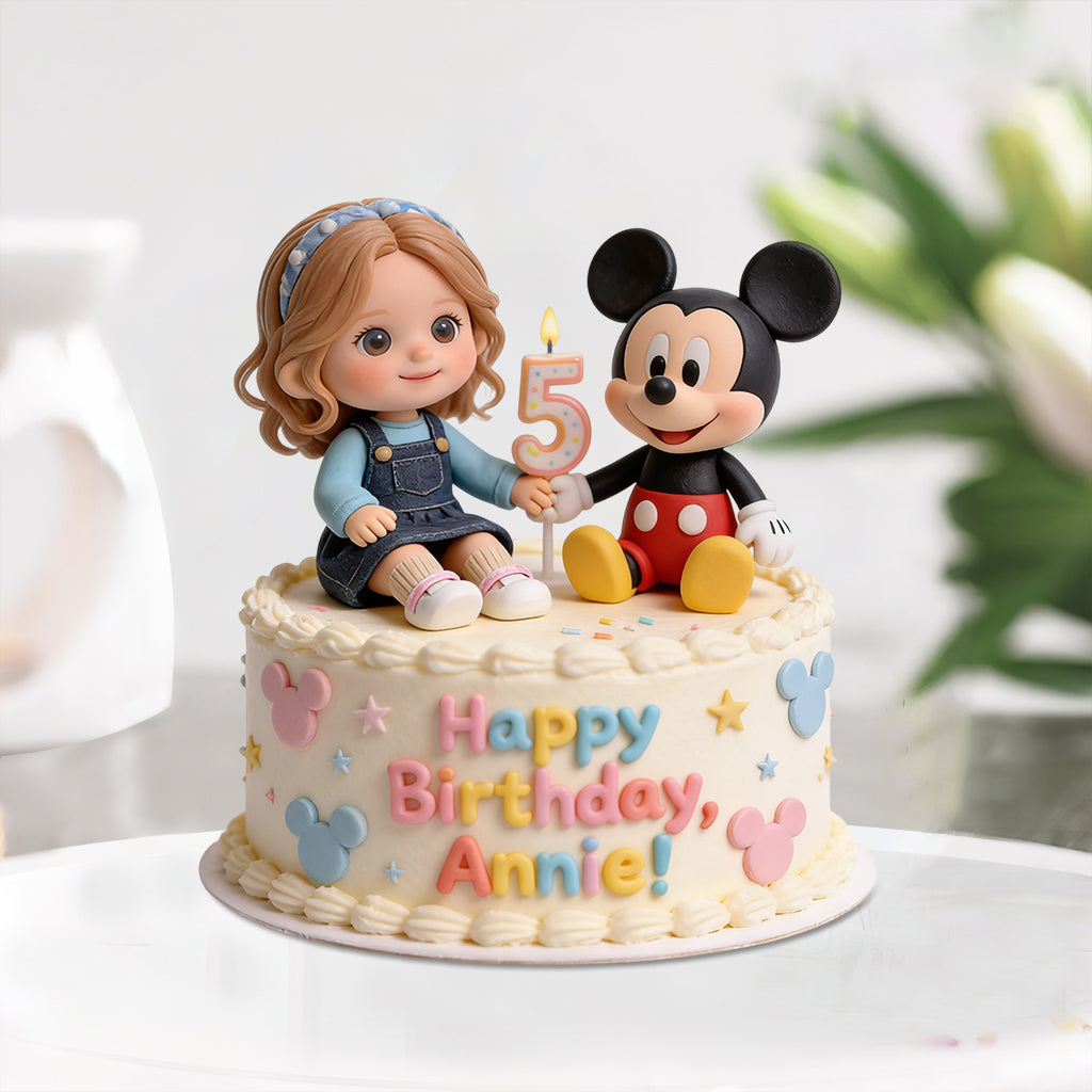 Birthday Cake With Friend - Personalized Mouse Custom Shaped Acrylic Plaque