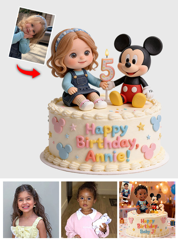 Birthday Cake With Friend - Personalized Mouse Custom Shaped Acrylic Plaque