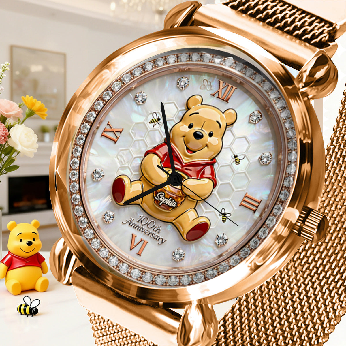 Honey Bear 100th Anniversary - Personalized Yellow Bear Women Hand Watch