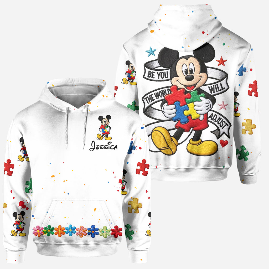Be You The World Will Adjust - Personalized Autism Awareness Hoodie and Leggings