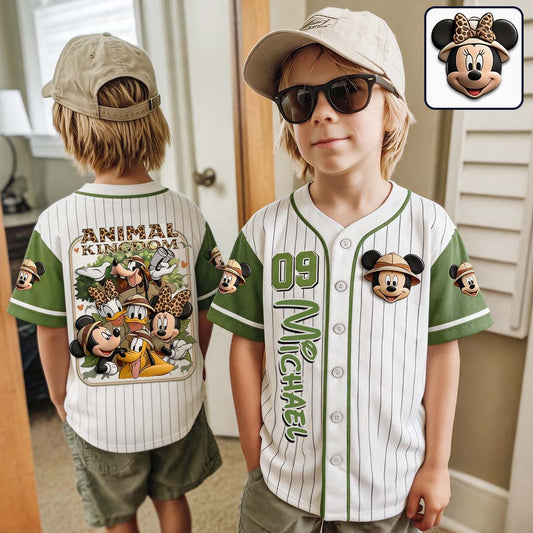 Magical Animal Kingdom - Personalized Mouse Baseball Jersey