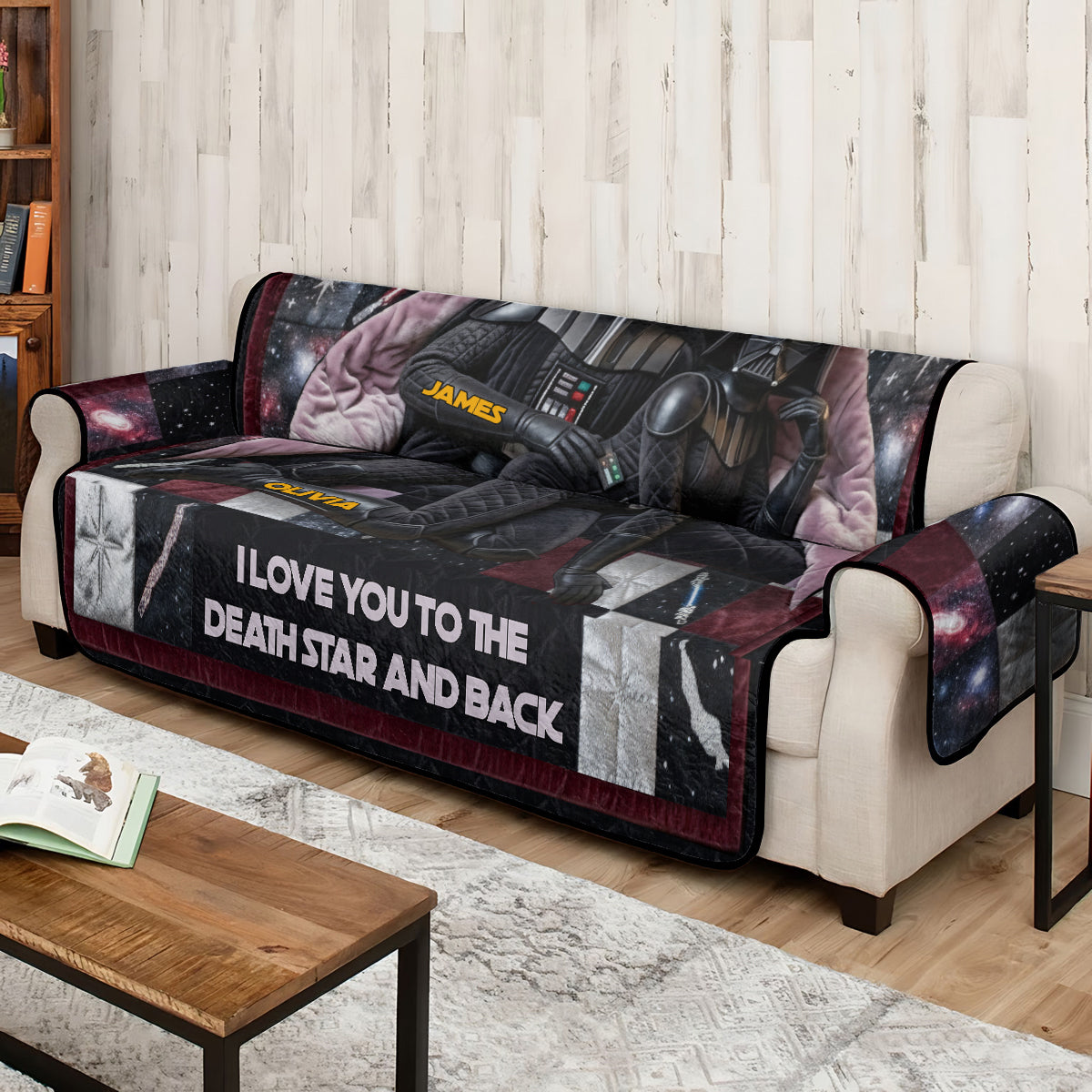 I Love You To The Darkside And Back - Personalized The Force Quilted Sofa/Couch Cover
