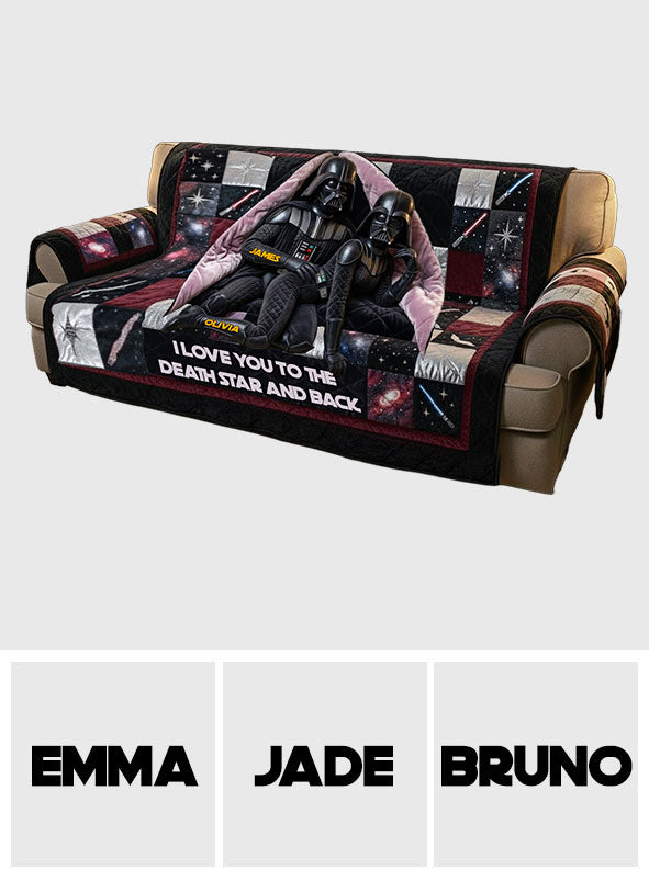 I Love You To The Darkside And Back - Personalized The Force Quilted Sofa/Couch Cover