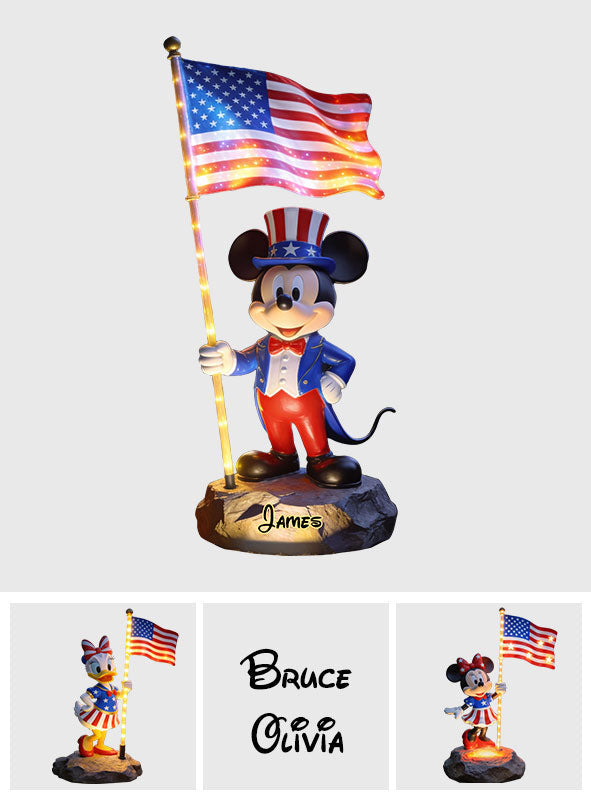 Celebrate Independence Day - Personalized Mouse Solar Acrylic Light