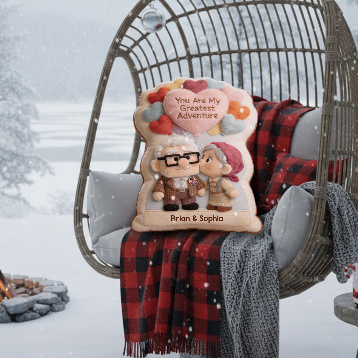 You Are My Greatest Adventure - Personalized Mouse Faux Fur Shaped Pillow