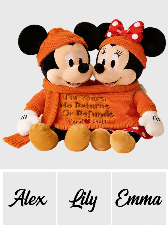 Cartoon Mouse Couple - Personalized Mouse Faux Fur Shaped Pillow