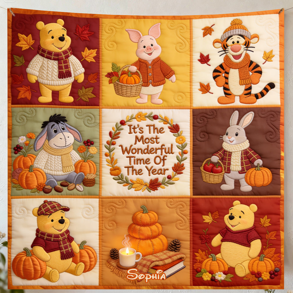 It's The Most Beautiful Of The Year - Personalized Yellow Bear Blanket