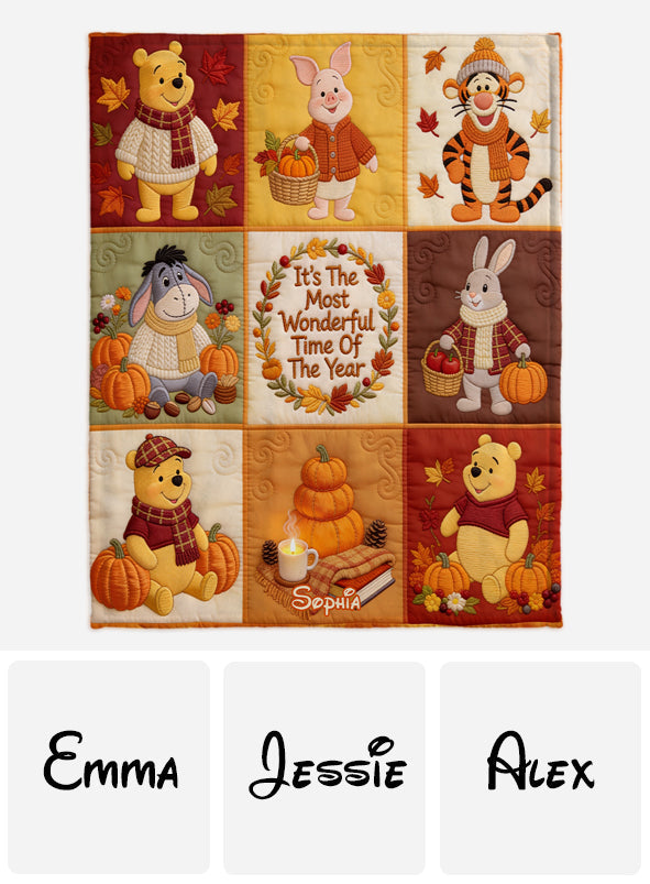 It's The Most Beautiful Of The Year - Personalized Yellow Bear Blanket