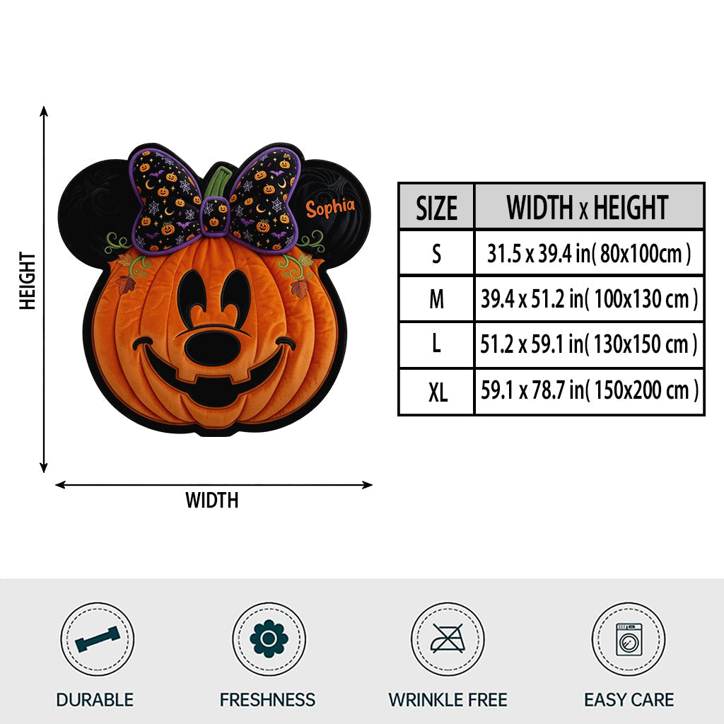Spooky Halloween - Personalized Mouse Shaped Fleece Blanket