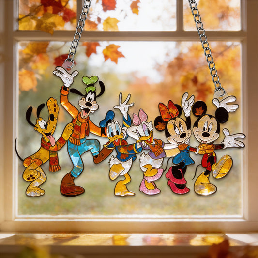 Fall Vibes - Mouse 3D Printed Glass Suncatcher
