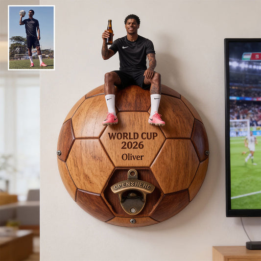 Soccer Ball With Letter - Personalized Soccer Wall Bottle Opener
