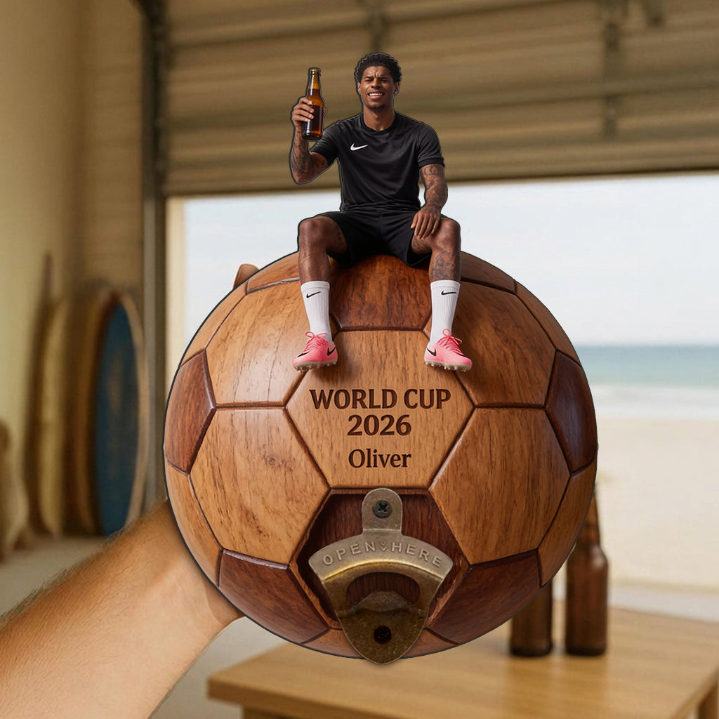 Soccer Ball With Letter - Personalized Soccer Wall Bottle Opener
