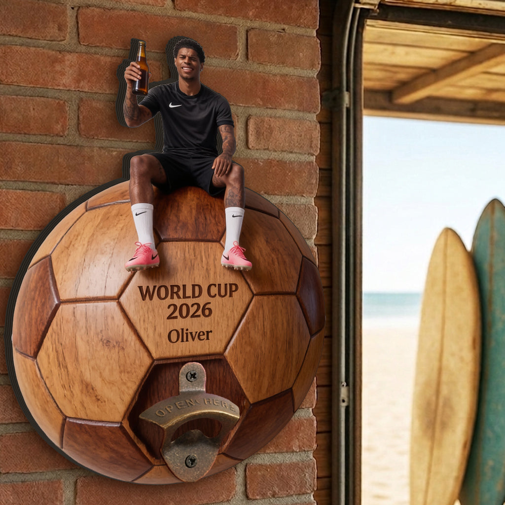 Soccer Ball With Letter - Personalized Soccer Wall Bottle Opener