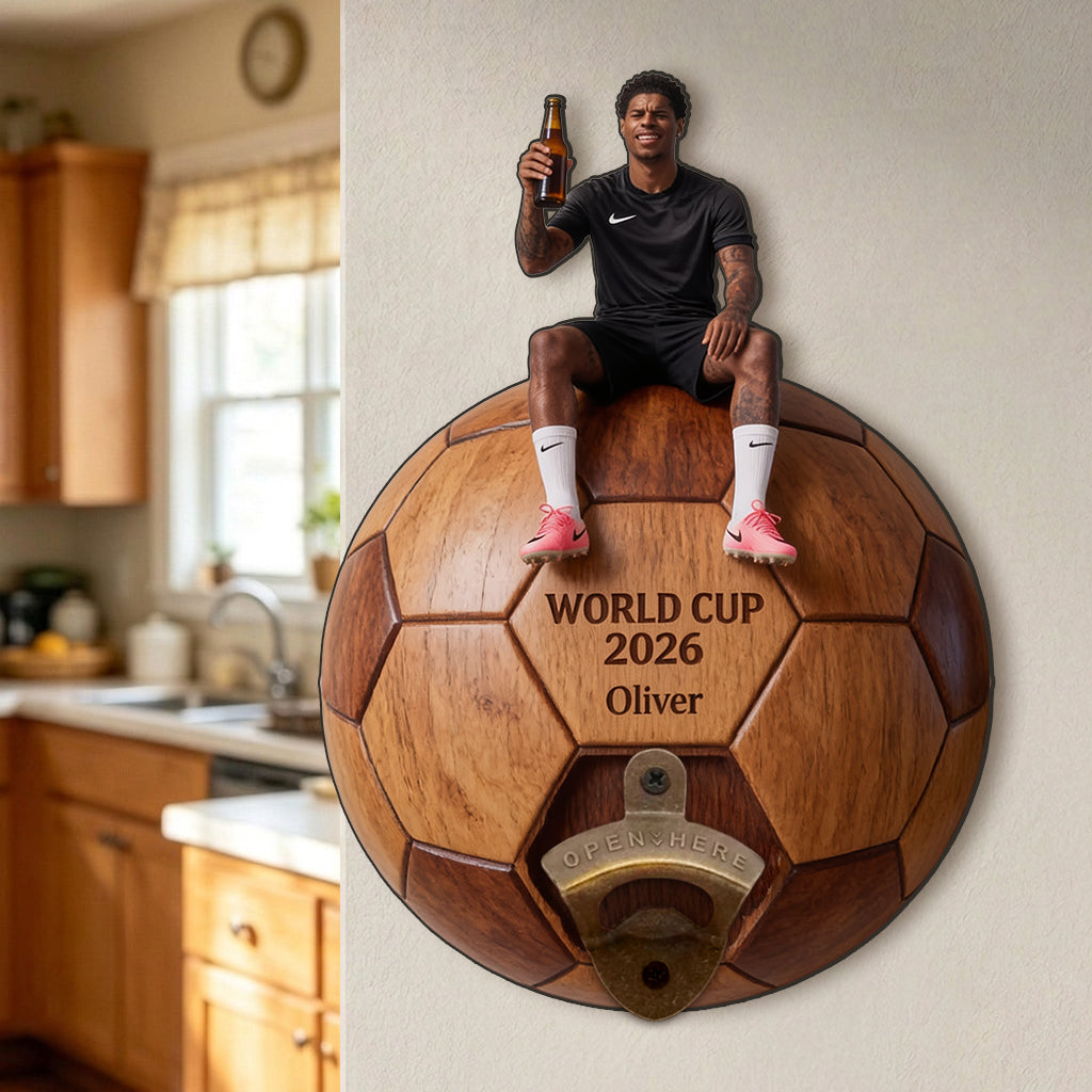 Soccer Ball With Letter - Personalized Soccer Wall Bottle Opener