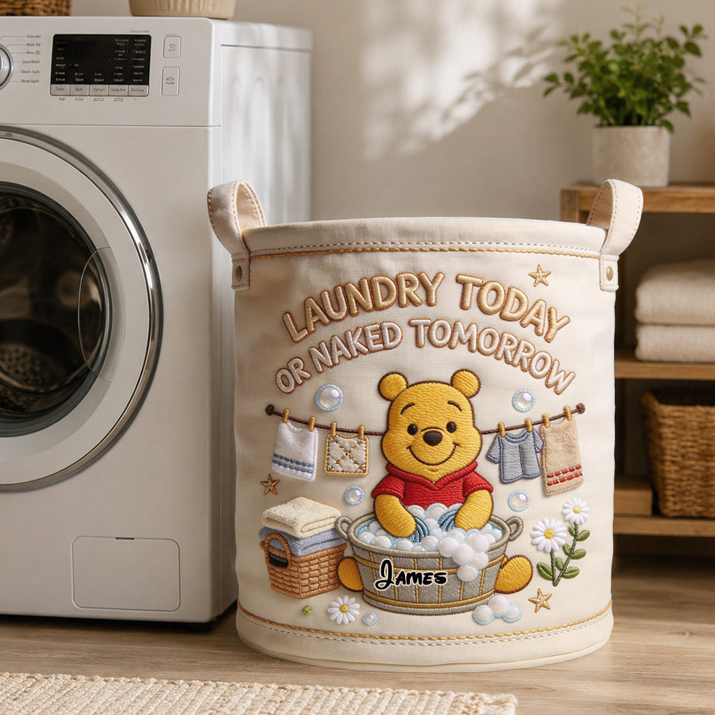 Laundry Today - Personalized Yellow Bear Storage Basket