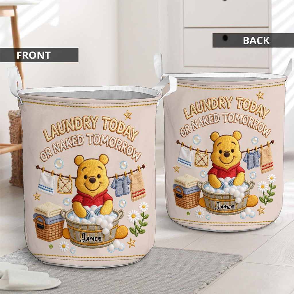 Laundry Today - Personalized Yellow Bear Storage Basket