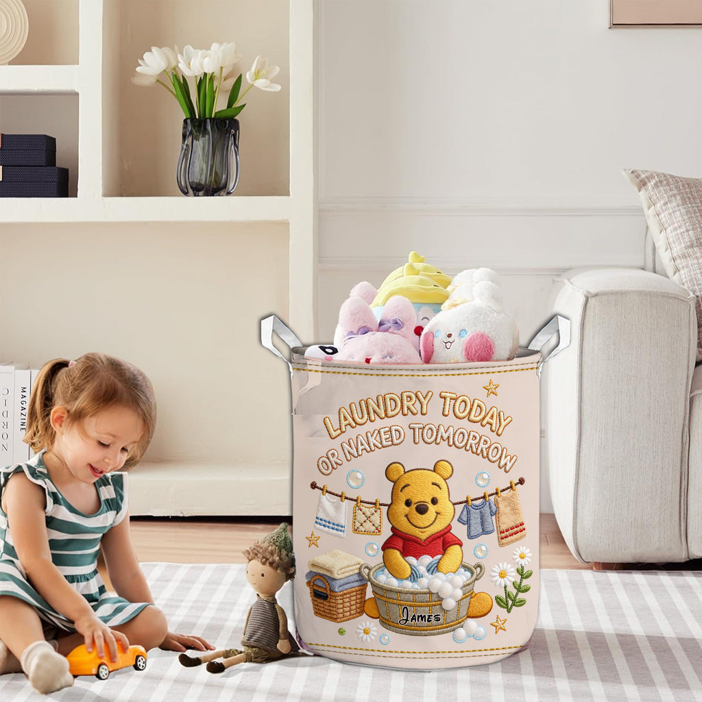 Laundry Today - Personalized Yellow Bear Storage Basket