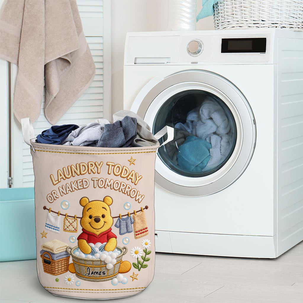 Laundry Today - Personalized Yellow Bear Storage Basket