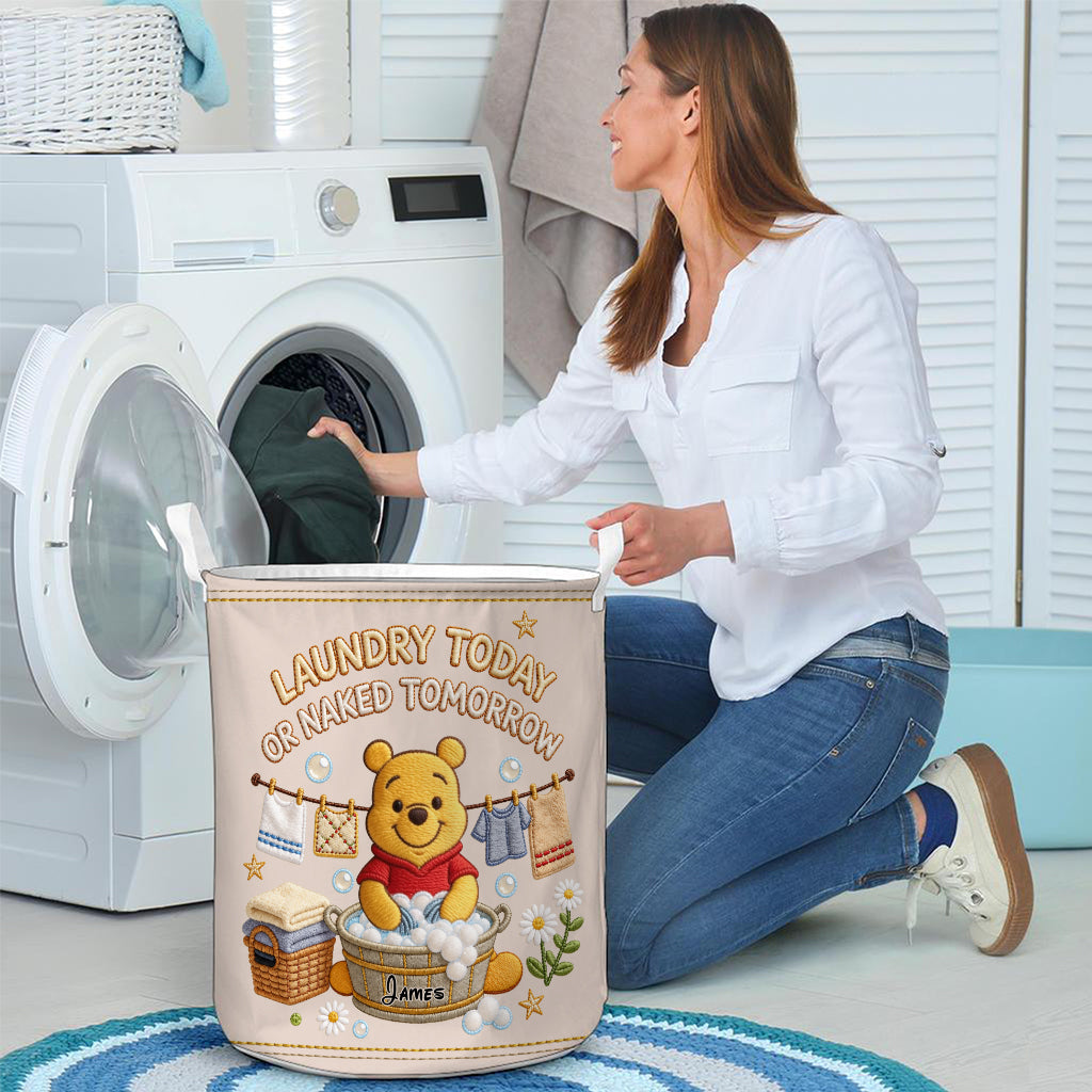 Laundry Today - Personalized Yellow Bear Storage Basket