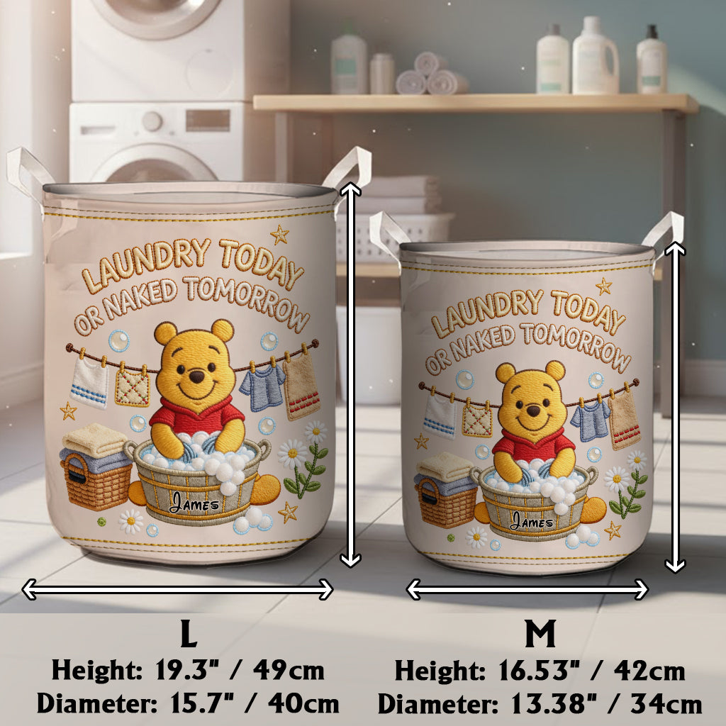 Laundry Today - Personalized Yellow Bear Storage Basket