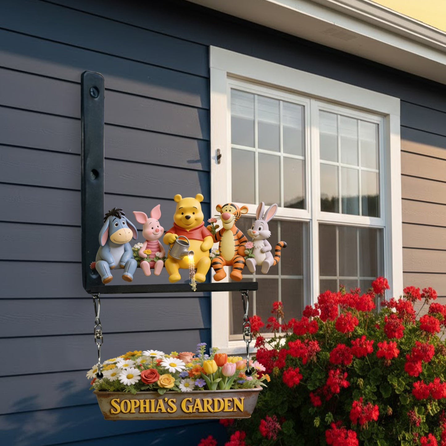My Beautiful Garden - Personalized Yellow Bear Wooden Wall Mount Sign