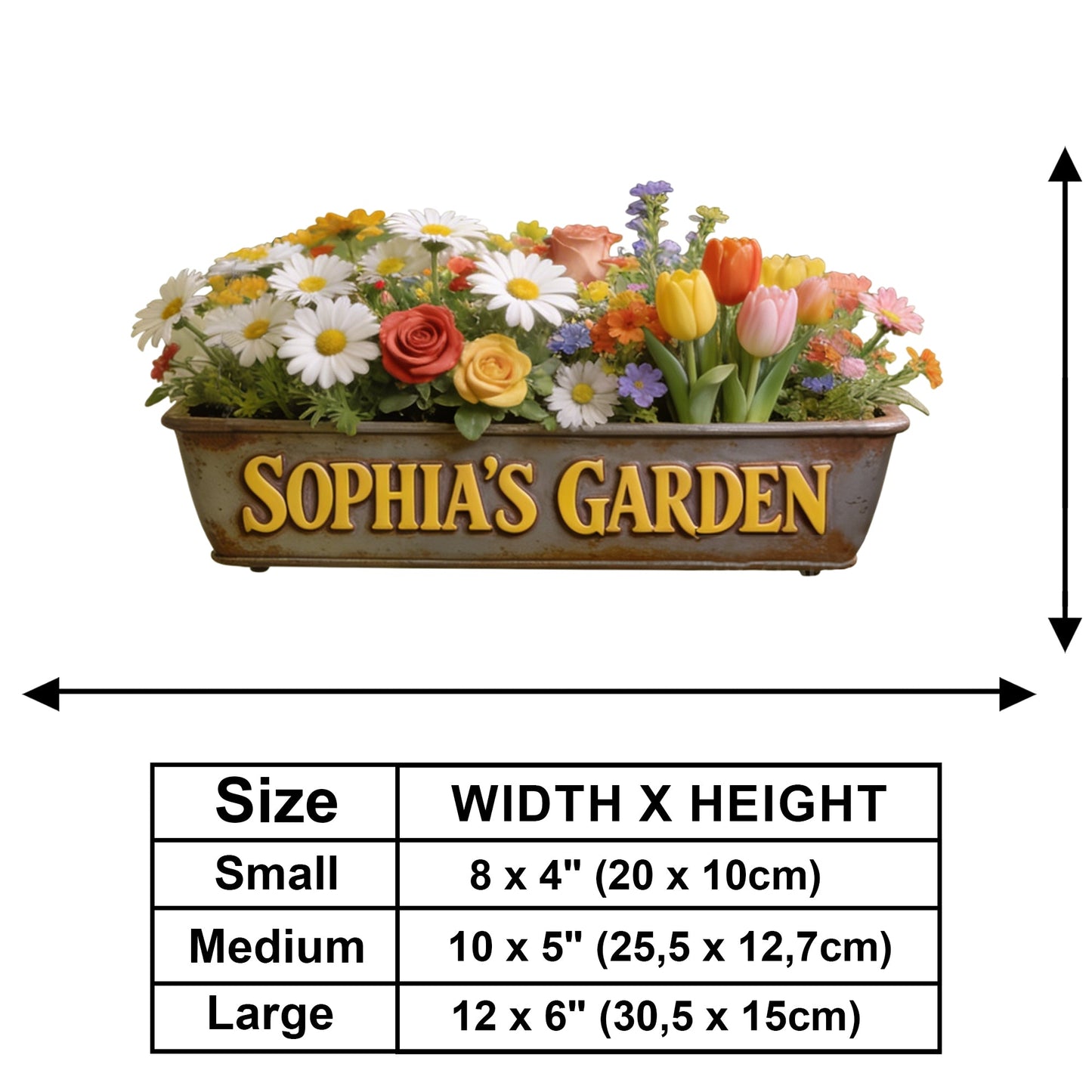 My Beautiful Garden - Personalized Yellow Bear Wooden Wall Mount Sign