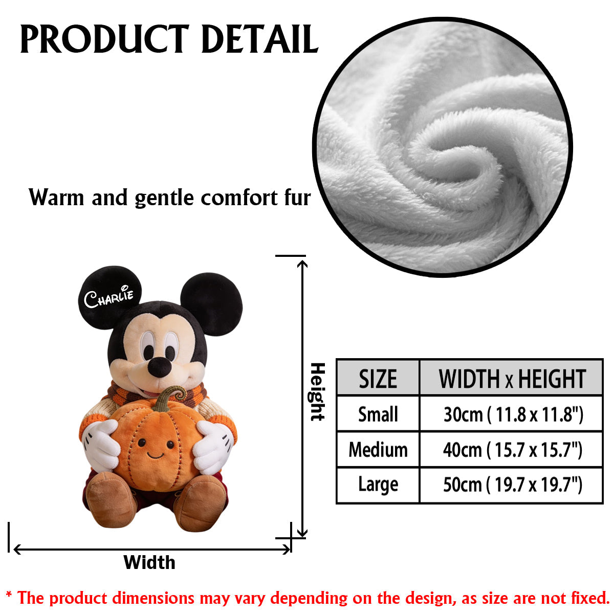 Autumn Pumpkin Cartoon Mouse - Personalized Mouse Premium Faux Fur Pillow