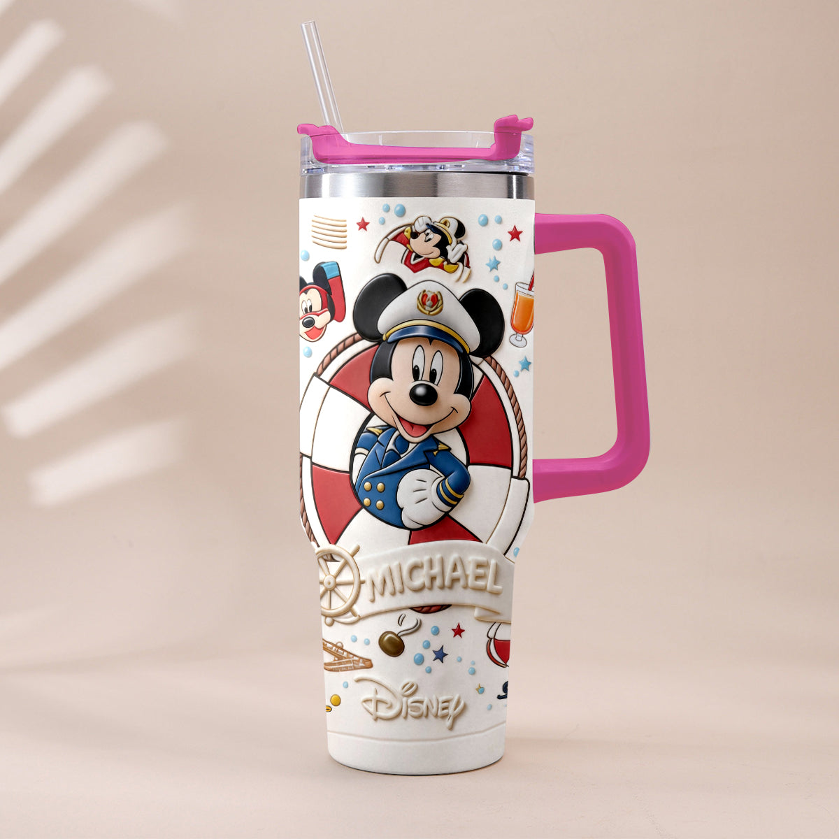 Let's Cruise - Personalized Disney Cruise Tumbler With Plush Charm