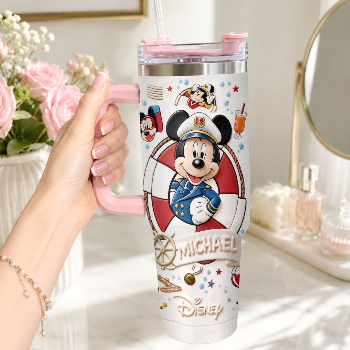 Let's Cruise - Personalized Disney Cruise Tumbler With Plush Charm
