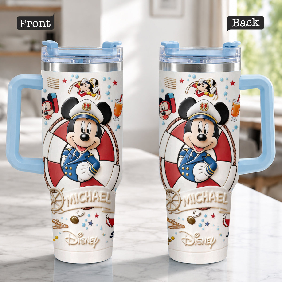 Let's Cruise - Personalized Disney Cruise Tumbler With Plush Charm