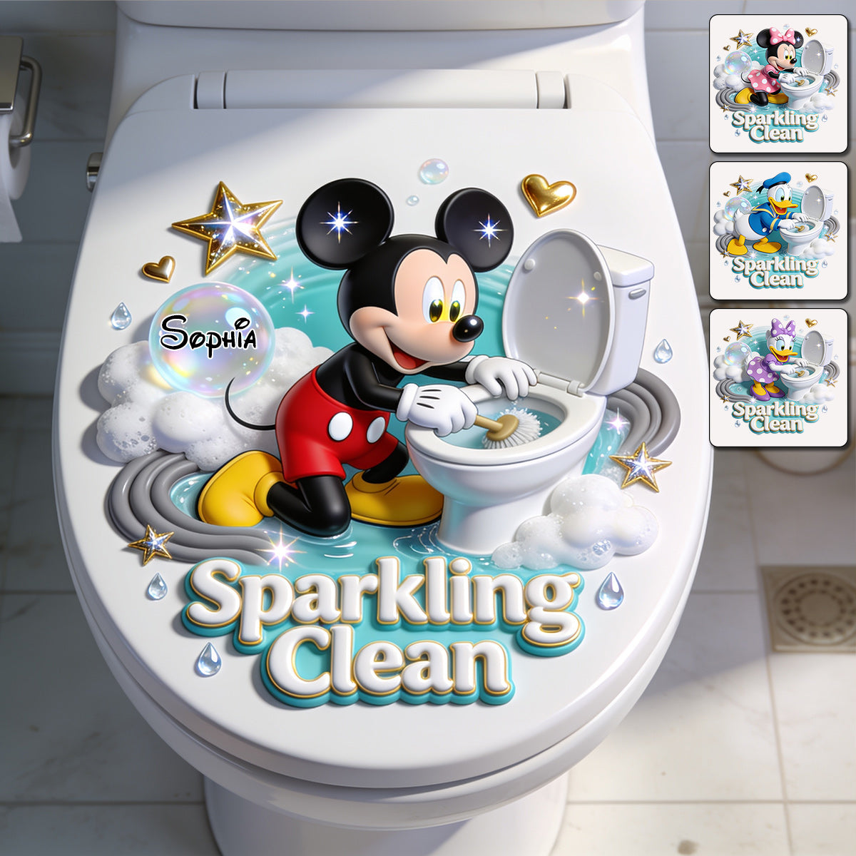 Sparkling Clean - Personalized Mouse Decal Full