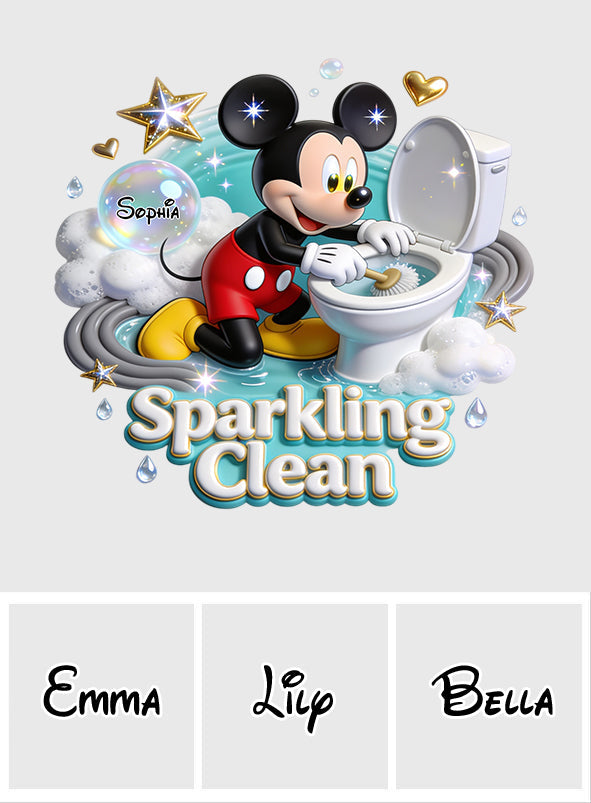 Sparkling Clean - Personalized Mouse Decal Full